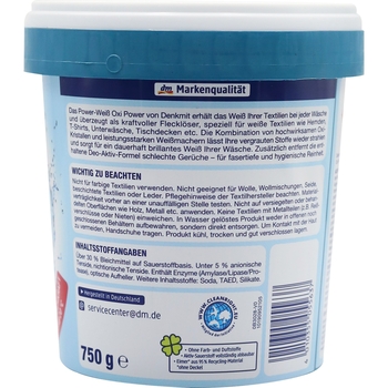 Плямовивідник Denkmit Oxi Power для білих речей, 750 г - Pampik - 2