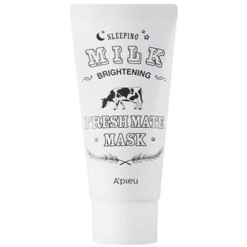 Нічна маска для обличчя A'pieu Fresh Mate Sleeping Milk Brightening Mask з молочними протеїнами 50 мл - Pampik