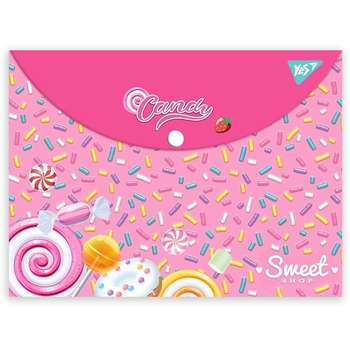 Папка-конверт Yes Sweet Cream, A4, з кнопкою (492015) - Pampik