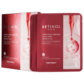 Набір масок для обличчя Tony Moly Red Retinol Perfecting Ampoule Mask Set з ретинолом 23 г - Pampik