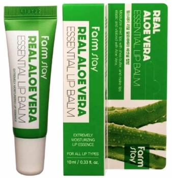 Бальзам для губ FarmStay Real Aloe Vera Essential Lip Balm Алоэ, 10 мл - Pampik