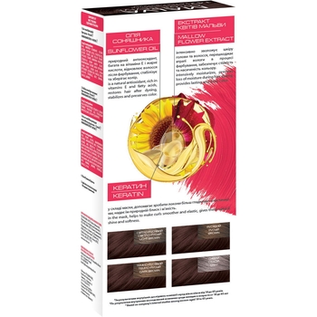 Стійка крем-фарба для волосся Malva Color Revive відтінок 142 чорний шоколад, 103 мл - Pampik - 2