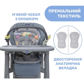 Стільчик для годування Chicco Polly Magic Relax New сіро-блакитний (79502.96) - Pampik - 6