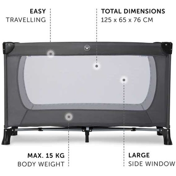 Дитячий манеж Hauck Dream N Play Plus Grey, сірий (60361-1) - Pampik - 8