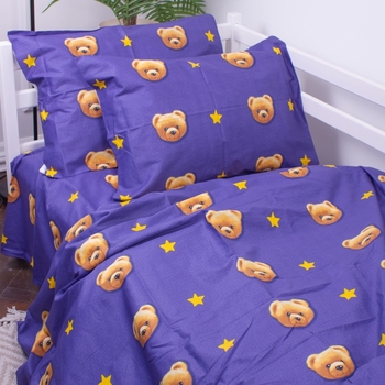 Пододеяльник на молнии MirSon Kids Time 22-1245 Berry, сатин, 210х143 см, фиолетовый с желтым - Pampik