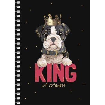 Блокнот для записей Student Сuteness king, А6, в клеточку, спираль, 80 л. (A6-SC-080-6087K) - Pampik