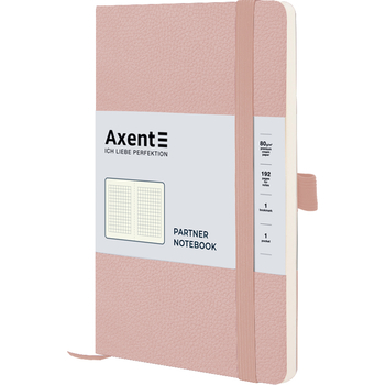 Книга записна Axent Partner Soft Skin A5- в клітинку 96 аркушів пудрова (8616-24-A) - Pampik