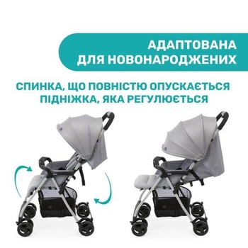 Прогулочная коляска Chicco Ohlala 3, серая (79733.72) - Pampik - 6