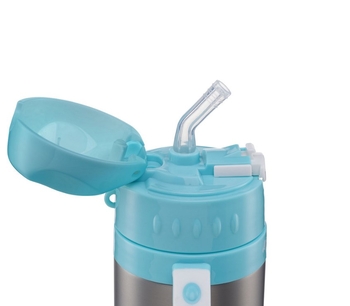 Чашка-непроливайка Bebe Confort Navigateur Isotherm Straw Cup, серая с голубым, 300 мл (3105201130) - Pampik - 5