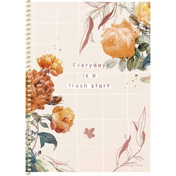 Зошит для записів Genius В5, в клітинку, спіраль, 80 л., Квіти (B5-SC-080-6095K) - Pampik