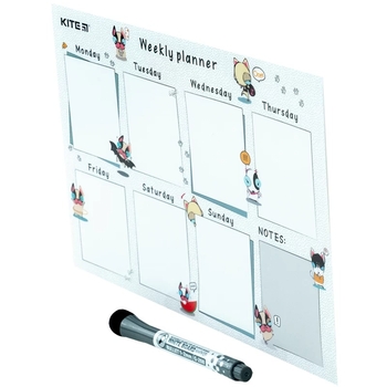 Планер настінний Kite Funny dogs на тиждень сухостираємий А4 (K22-471-3) - Pampik - 2