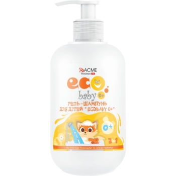 Гель-шампунь для дітей EcoBaby, до 3 років, з екстрактом ромашки та олією пшениці, 500 мл - Pampik