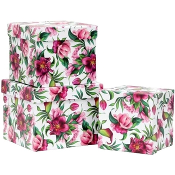 Набір подарункових коробок UFO Flowers 3 шт. (UFO W5231 Набір 3 шт Flowers квадр.) - Pampik