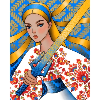Алмазная мозаика Santi Сильная Украинка, 40х50 см (954445) - Pampik