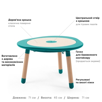 Детский игровой многофункциональный столик Stokke MuTable, бирюзовый (581705) - Pampik - 7
