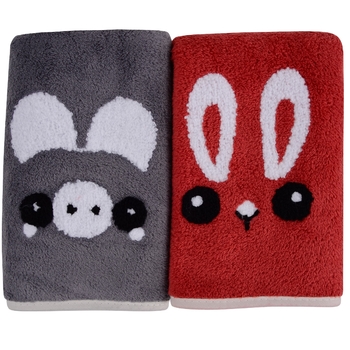 Набір рушників Soho Funny company, 35х75 см, 2 шт., сірий з червоним (1175К) - Pampik