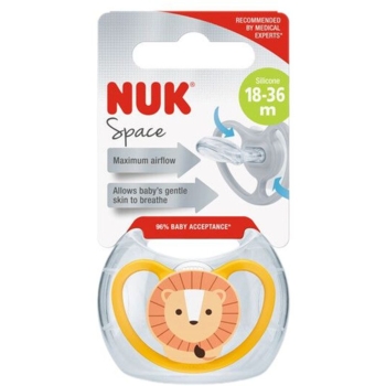 Пустушка ортодонтична Nuk Space Лев, розмір 3, силіконова (3952621) - Pampik