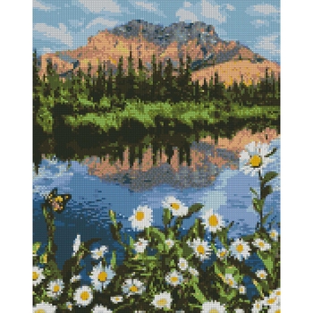 Набор с алмазной мозаикой Ідейка Горный пейзаж, 50х40 см (AMO7057) - Pampik