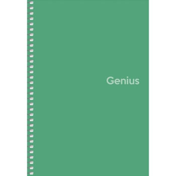 Зошит для записів Genius А5, в клітинку, спіраль, 80 л., зелений (A5-080-6806K) - Pampik
