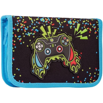 Пенал твердий 1 Вересня HP-03 Play, 13х21х3 см, чорний із блакитним (532901) - Pampik