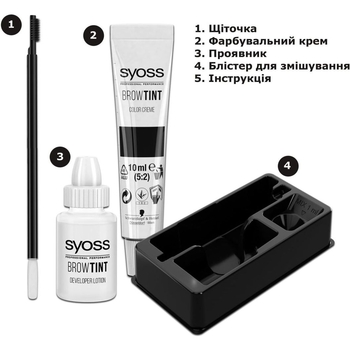 Стійка фарба для брів Syoss Brow Tint 4-1 темно-каштановий 17 мл - Pampik - 4
