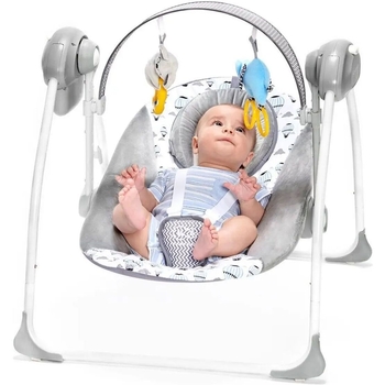 Крісло-гойдалка Kinderkraft Flo Mint сіре з блакитним (00-00158385) - Pampik - 9