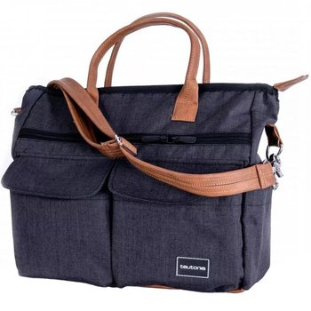 Сумка для мамы Teutonia Melange Black, черно-синяя - Pampik