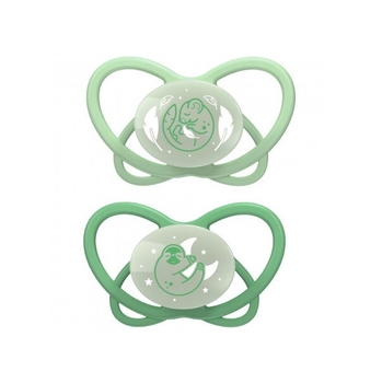 Пустышка силиконовая Nip Моя бабочка Ночь, 5-18 мес., 2 шт., зеленый (38654-51) - Pampik