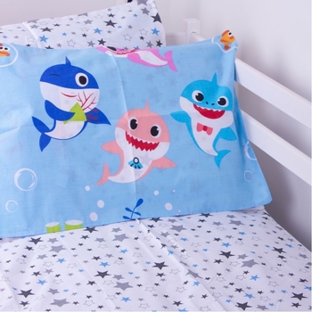 Простыня MirSon Kids Time Бязь, 17-0521, Sharks blue - Pampik - 4