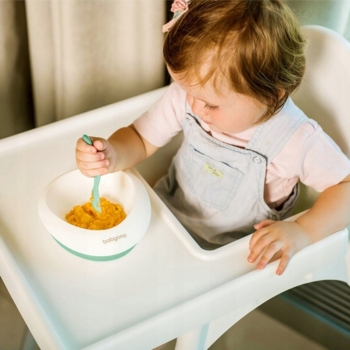 Мисочка BabyOno с присоской и ложечкой, мятная (1077/03) - Pampik - 3