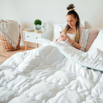 Ковдра антиалергенна MirSon Eco Hand Made №074, демісезонна, 110x140 см, біла (58589800) - Pampik - 10