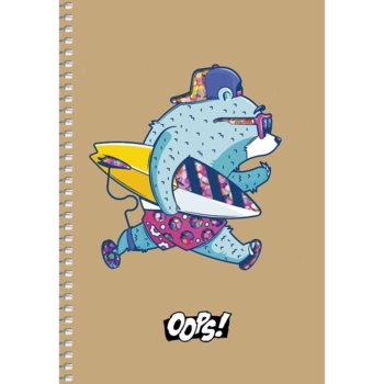 Зошит для записів Student Серфінг А5, у клітинку, спіраль, 96 аркушів (A5-SC-096-6116K) - Pampik