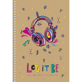 Тетрадь для записей Student Let it be А5, в клеточку, спираль, 96 листов (A5-SC-096-6101K) - Pampik