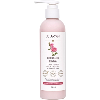 Кондиціонер T-LAB Organics Organic Rose Daily Therapy для догляду за будь-яким типом волосся, 250 мл - Pampik
