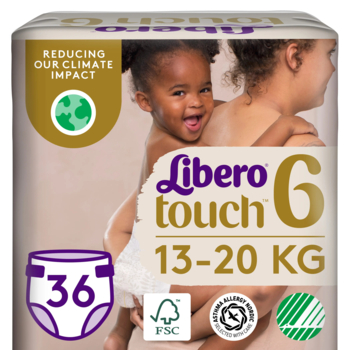Подгузники на липучках Libero Touch 6 (13-20 кг), 36 шт. - Pampik