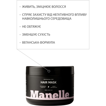 Маска для волосся Manelle Рrofessional care Phytokeratin vitamin B5 350 мл - Pampik - 2