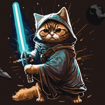 Набор для росписи по номерам Ідейка Кот-воин, 40х40 см (KHO4484) - Pampik