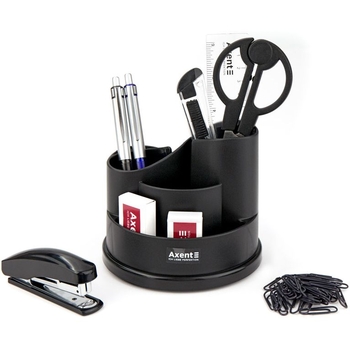 Набор канцелярских приборов Axent Welle настольный черный (2102-01-A) - Pampik