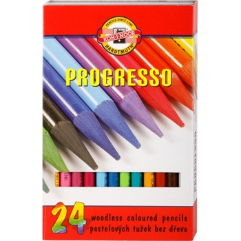 Олівці кольорові Koh-i-Noor Progresso без деревини 24 шт. (875802) - Pampik