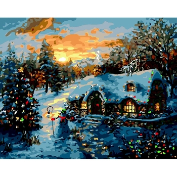 Картина за номерами ZiBi Art Line Святковий будинок 40х50 см (ZB.64119) - Pampik