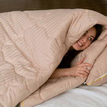 Одеяло шерстяное MirSon Carmela Hand Made Экстра Премиум №0342, летнее, 110x140 см, светло-желтое - Pampik - 6