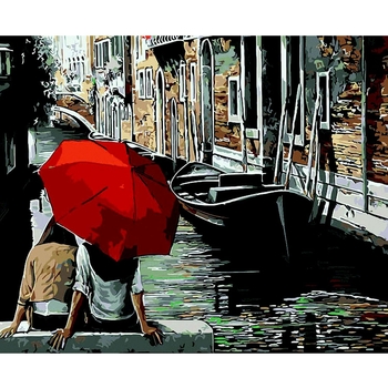 Картина за номерами ZiBi Art Line Червона парасоля 40х50 см (ZB.64201) - Pampik