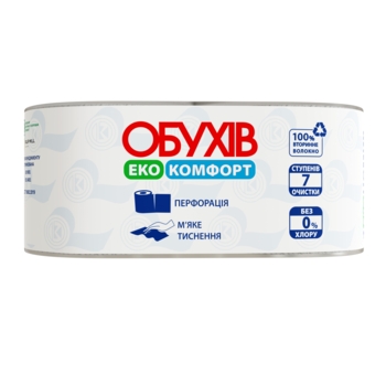 Папір туалетний Обухів Комфорт, на гільзі, 1 шар, 2 шт. - Pampik
