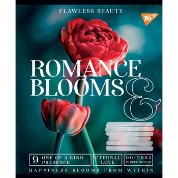 Зошит для записів Yes Romance blooms, A5, в клітинку, 48 аркушів, 10 шт. (766446) - Pampik