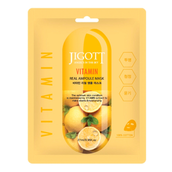 Тканинна маска для обличчя Jigott Real Ampoule Mask Vitamin Вітамін, 27 мл - Pampik