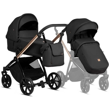 Коляска Tutis Mio Plus Thermo Black Edition Rose Gold, универсальная 2 в 1, черная (1352292) - Pampik