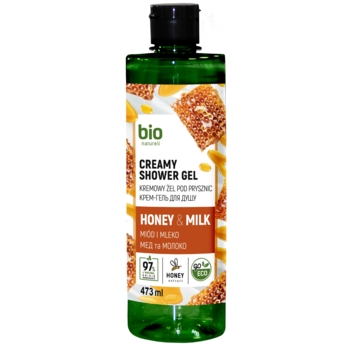 Крем-гель для душу Bio Naturell Honey&Milk Creamy shower gel, 473 мл - Pampik