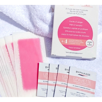 Смужки для депіляції ніг та тіла Byphasse холодний віск для чутливої шкіри 24 шт. - Pampik - 3