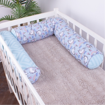 Защитные валики-бортики MirSon Kids Time 18-0006 Rainbow Unicorn, синие, 2 шт. - Pampik
