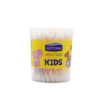 Ватные палочки Septona Kids, в круглом боксе, 100 шт. - Pampik